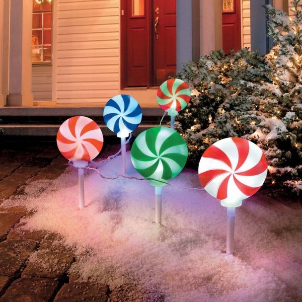 christmas outdoor lights front yard decor candy