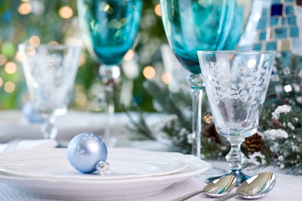 ideas ice and snow theme table setting
