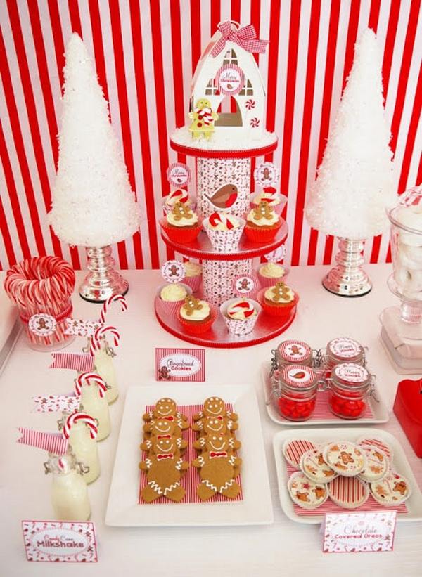 christmas red white colors theme party decoration 