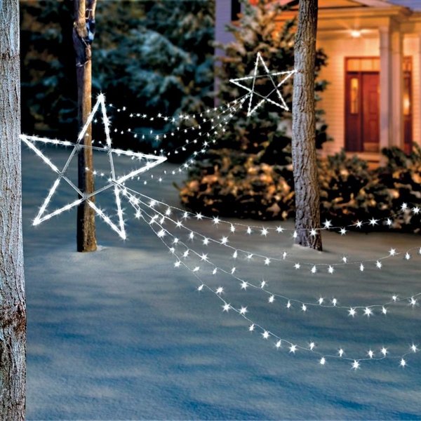 christmas yard decorations string lights stars garden decoration