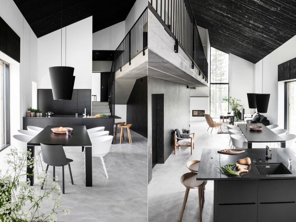 black and white dining room-Scandinavian-style-dining-room-design-ideas