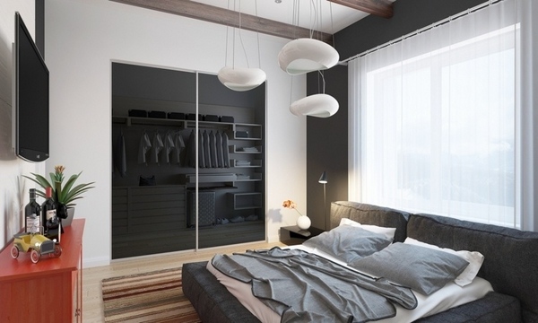 contemporary interior in neutral colors black white bedroom ideas