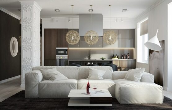 contemporary-interior-design-in-neutral-colors-large-white-sofa-modern-lighting-fixtures