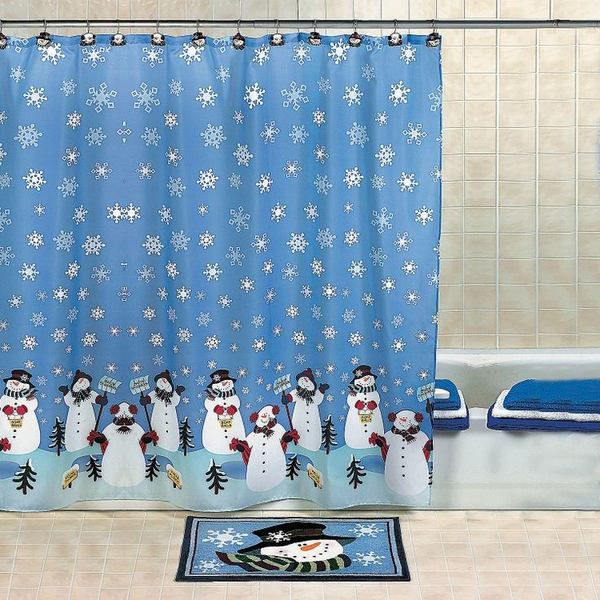 shower curtains decoration blue white color