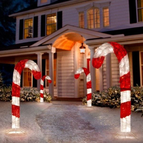 fabulous christmas yard decorations candy cane lights front yard decoration
