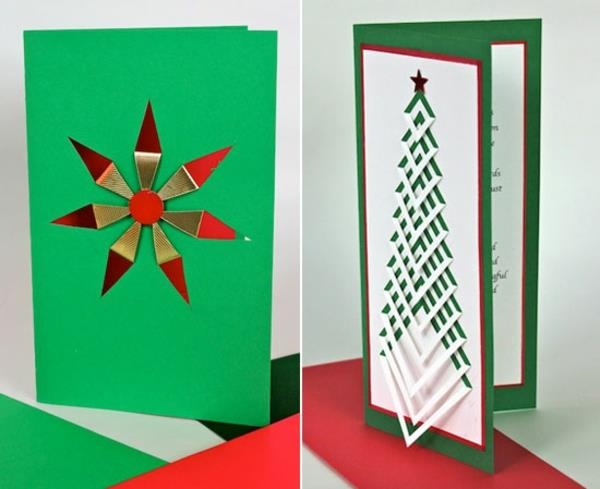 how to make paper craft Christmas greetings