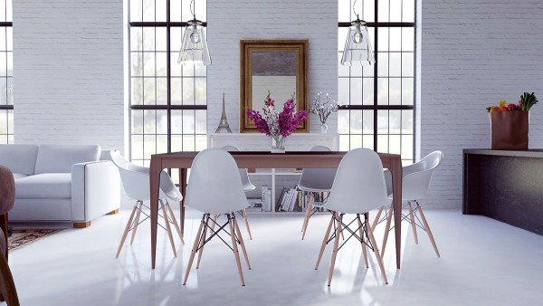 loft-apartment-design-Scandinavian-dining-room-design wooden table