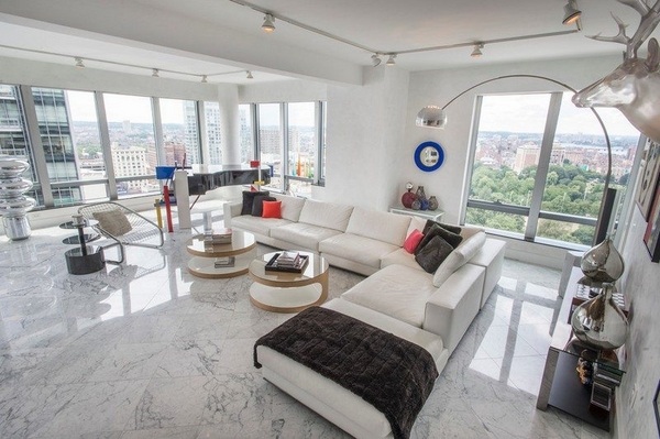  marble floor contemporary white sofa