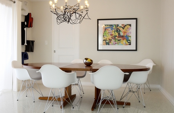 dining room furniture ideas solid wood table eames chairs
