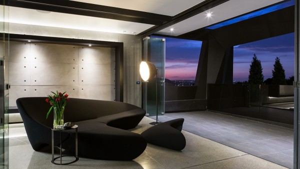 black custom sofa and stool contemporary home furniture ideas