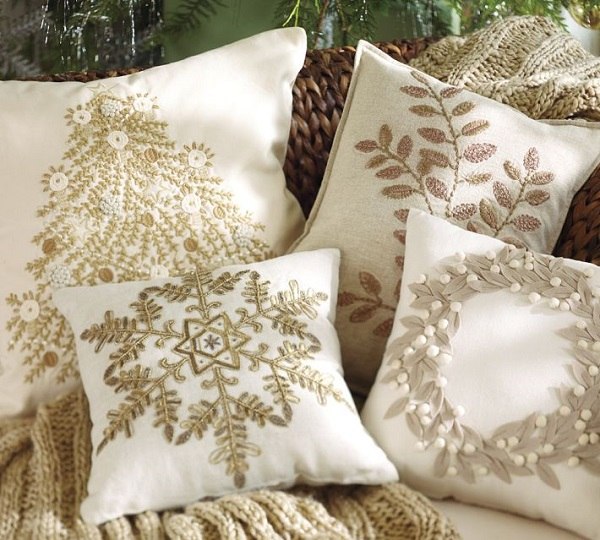 modern neutral colors white beige decorative pillows
