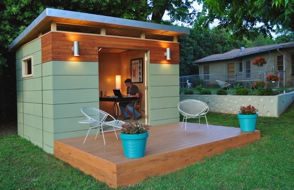 modern garden shed home office art studio ideas wooden deck