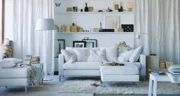 modern white furniture open shelves