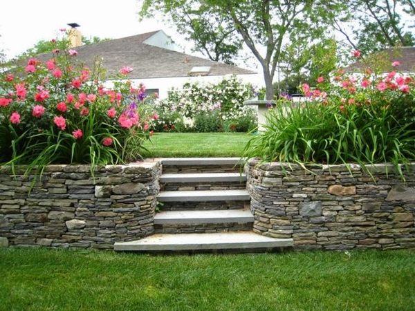 natural stone retaining garden ideas modern landscape