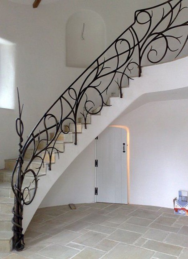 ornate decorative banisters modern staircase