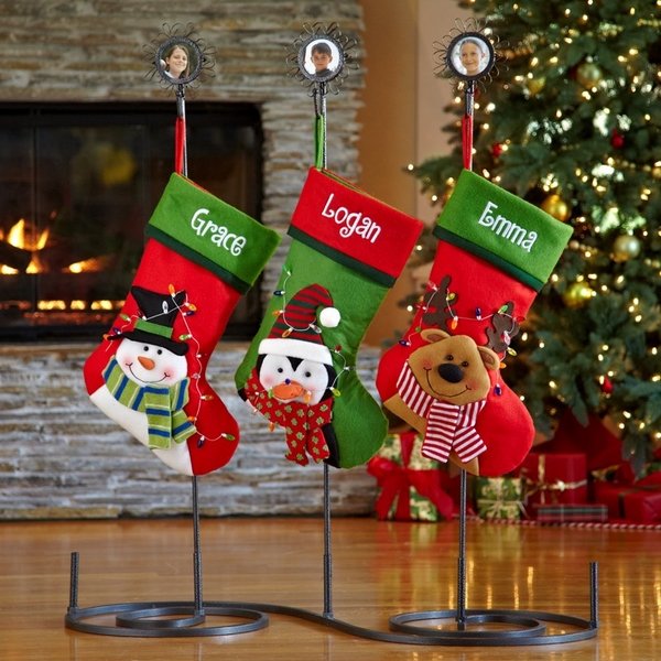 personalized -Christmas-stocking-holders-ideas-wrought-iron-stand
