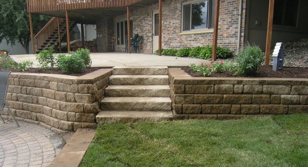 retaining walls ideas stone modern patio design 