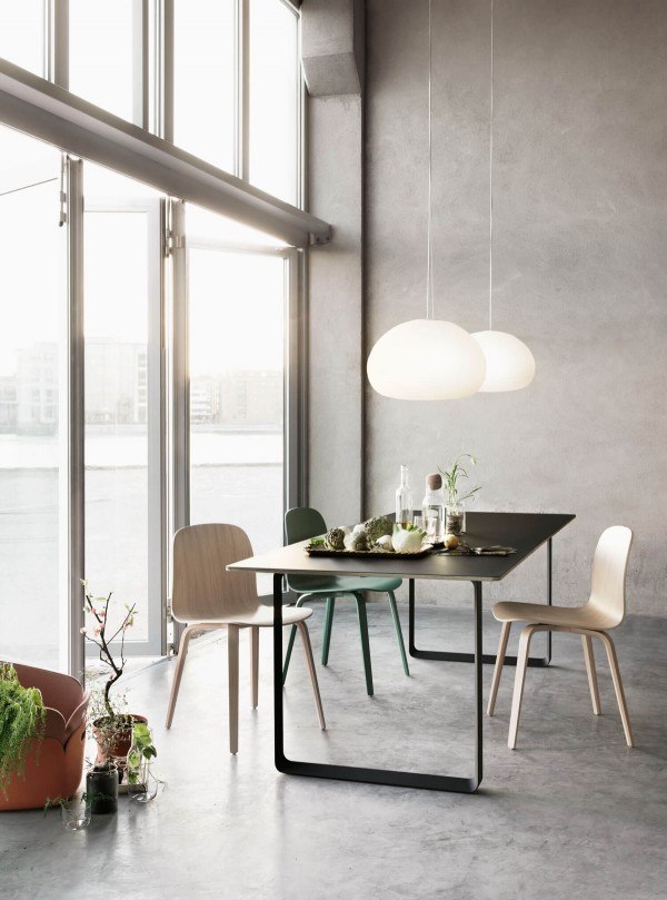 scandinavian ideas minimalist dining room black table wood chairs