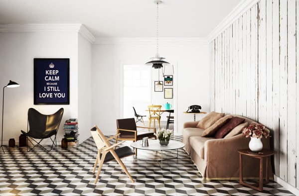 s3D floor tile upholstered sofa