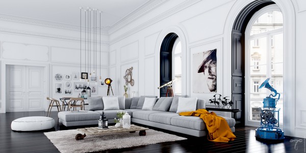 modern home decor gray sofa 