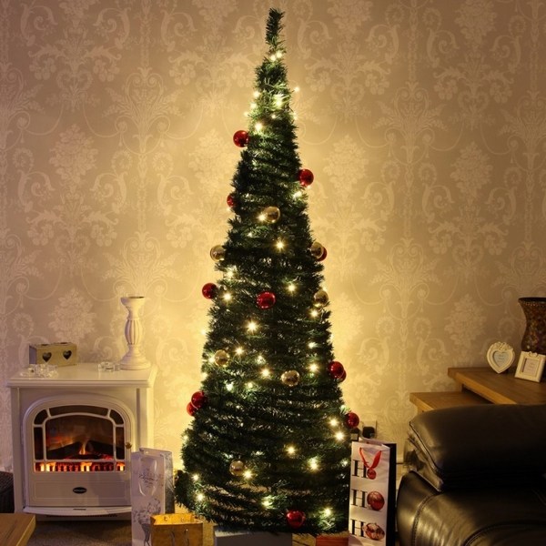 small living room christmas decor-pencil-christmas-tree-artificial-trees