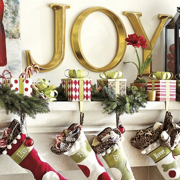 traditional-Christmas-stocking-holders-mantel-decoration