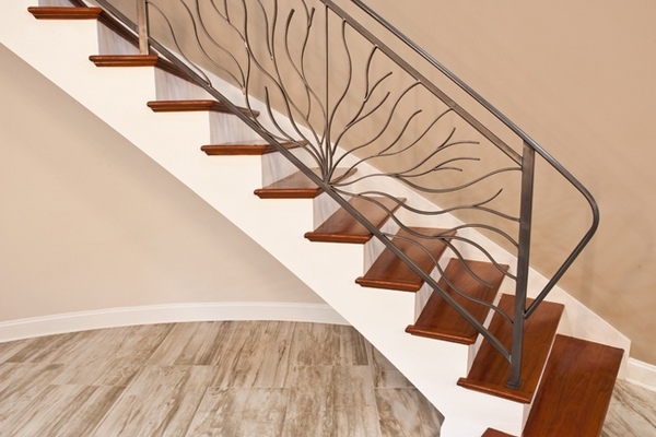 tree design iron railings ideas modern staircase design