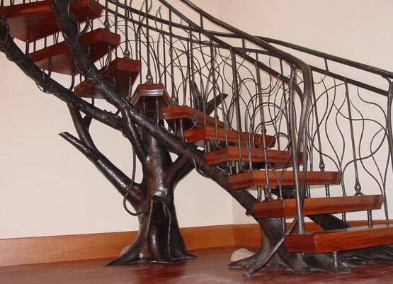 unique-interior-staircase-design-wrought-iron-banister-ideas-tree-shape