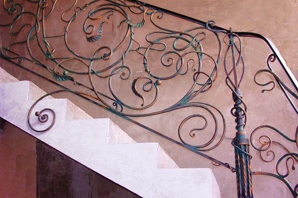 ornate iron decorative banisters interior staircase design