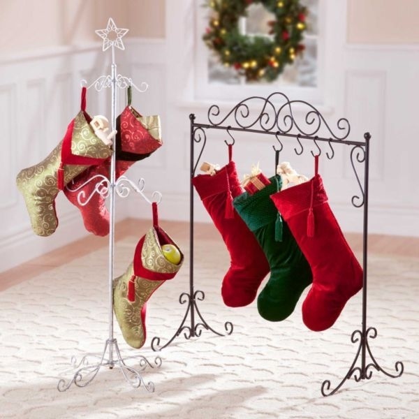 wrought-iron-stand-Christmas-stocking-holders-ideas-home-decoration