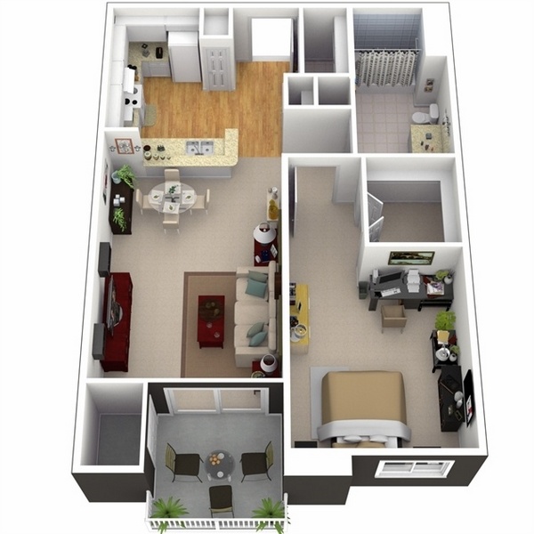 3d-small-home-plans-layout ideas open plan concept