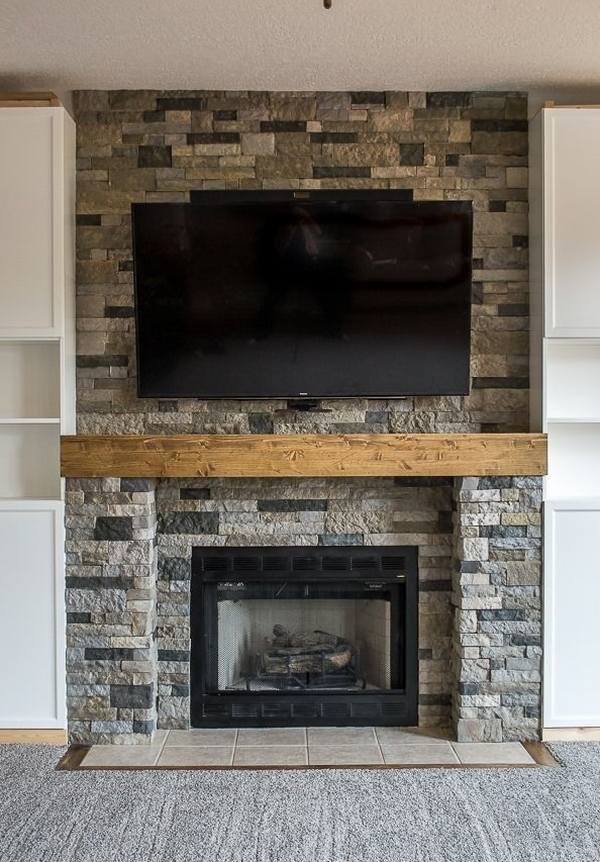 Airstone fireplace surround makeover ideas living room decor