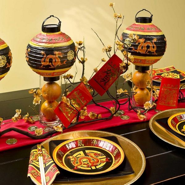 Chinese New Year decorations festive table setting centerpiece ideas