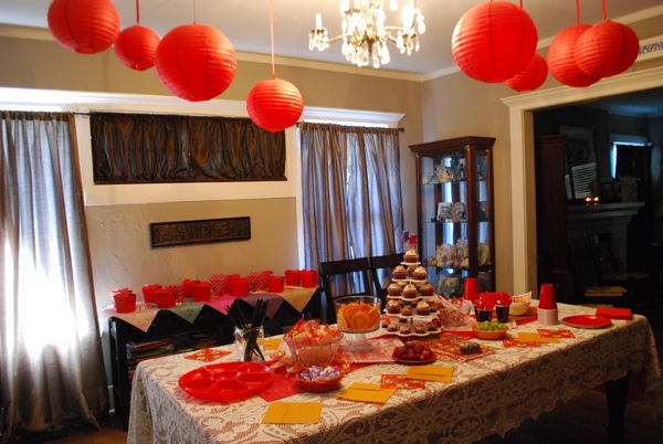 party decoration red lanterns table decor