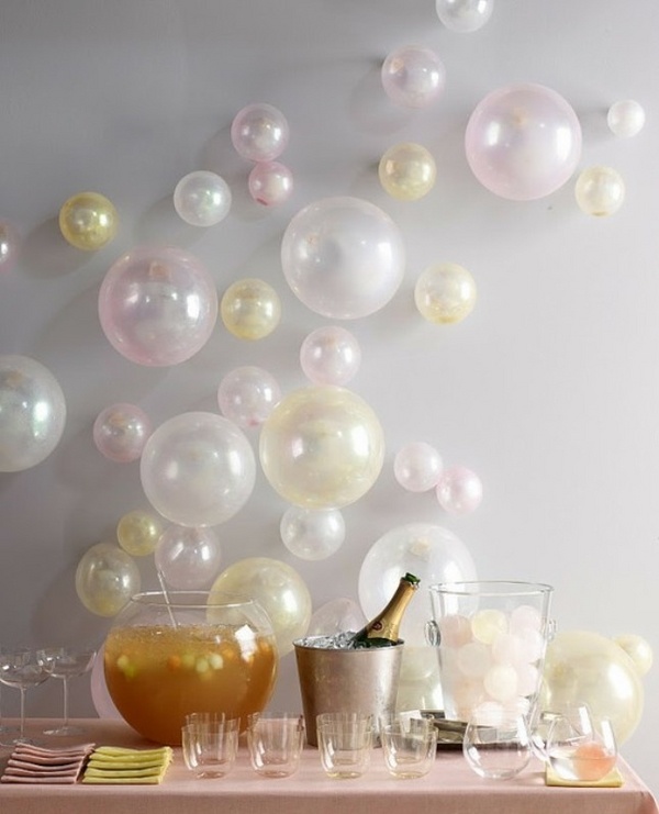 New Years Eve party decor ideas balloon decorations wall