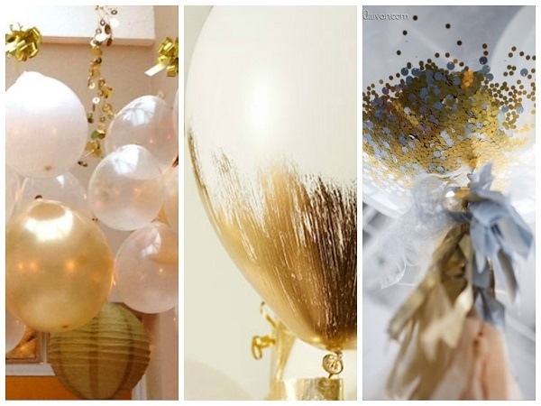 New Years Eve decoration ideas DIY balloon decorations confetti 