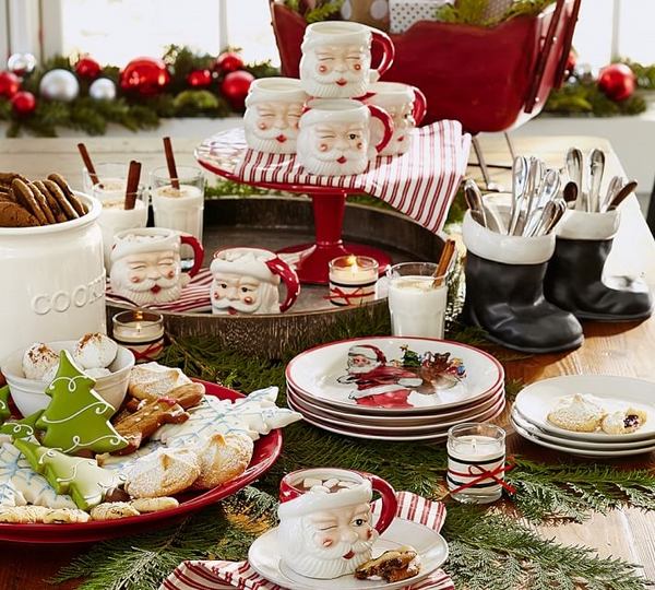 Pottery-barn-Christmas-table-decoration-santa-dinnerware