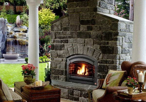 Stone fireplace design ideas patio surround