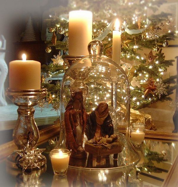 Victorian-Christmas-decorations-traditional-christmas-decorations-candles-nativity-scene