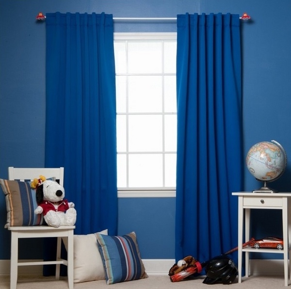 blue-thermal-insulated-blackout-curtain kids bedroom decor