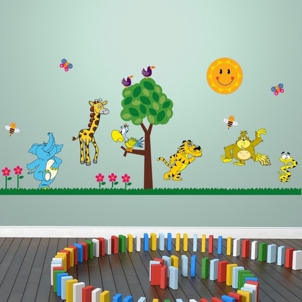 colorful cartoons nursery room decor