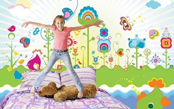 colorful wall decals for kids bedroom creative decoration ideas