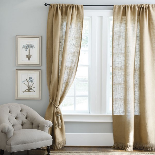 elegant home decor eco friendly curtains burlap color 