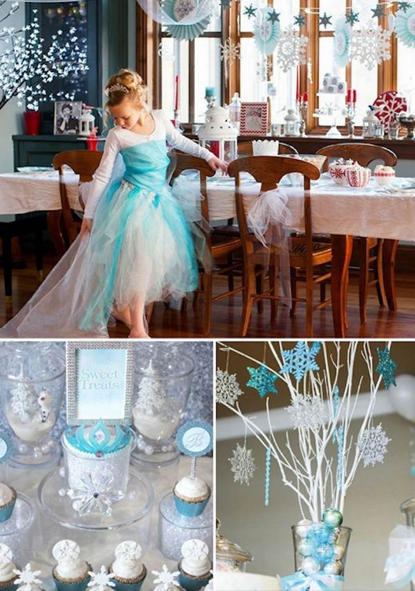 frozen christmas decorations home decor ideas blue white colors 