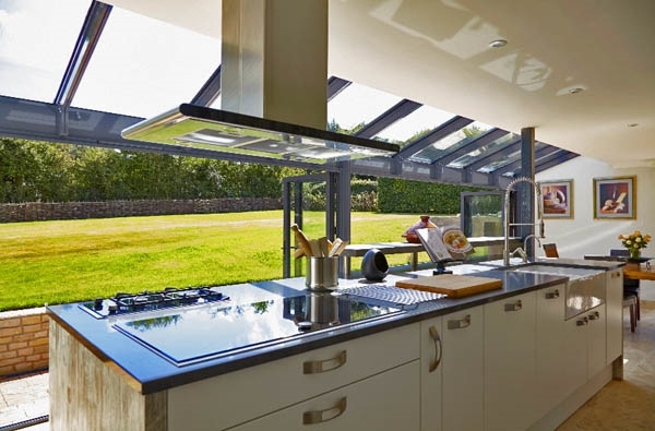 kitchen extension ideas large island glass doors