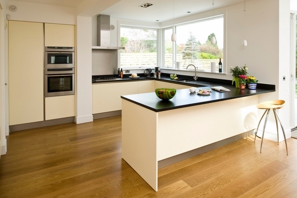 minimalist kitchen design black countertops