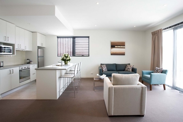 open plan with kitchen area modern apartment interior-design