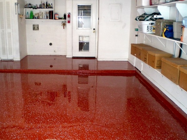 Pros Cons Of Epoxy Garage Flooring Red Coating Garage Floor Ideas 