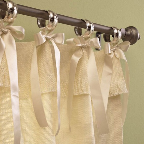  how to hang bathroom curtain rings ribbons