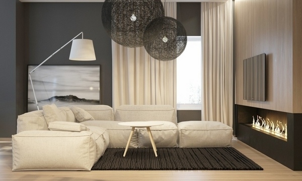 small-home-interior-design living room design large sofa